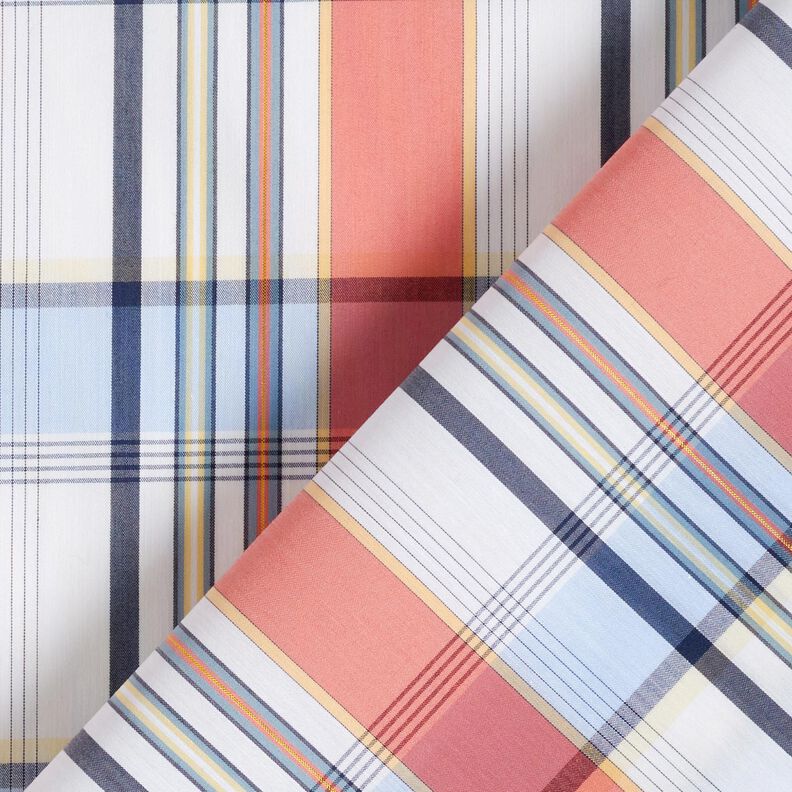 Coton mélangé à carreaux tartan et rayures brillantes – corail, image number 5