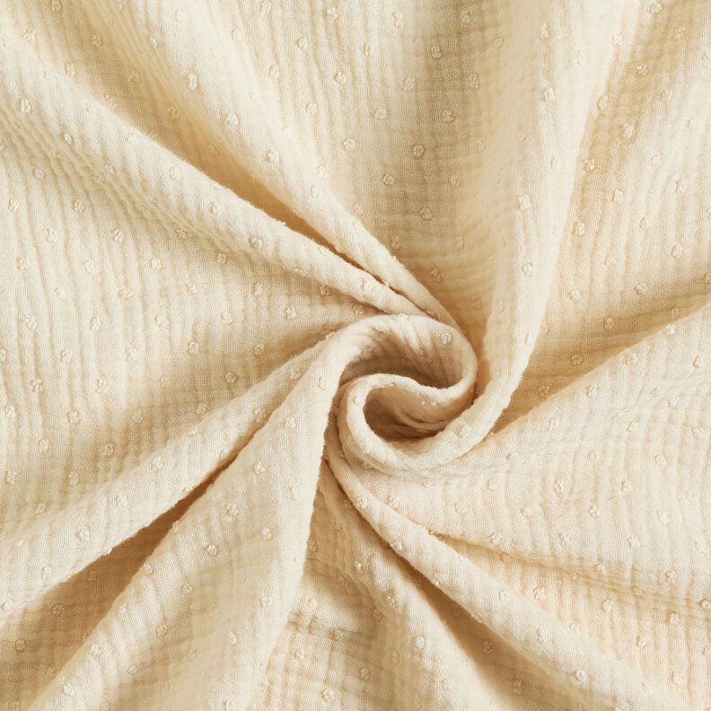 Tissu double gaze de coton dobby – nature,  image number 3