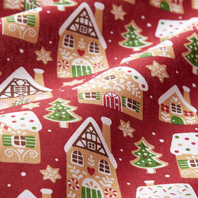 Tissu en coton Cretonne Maison en pain d’épices – carmin, 