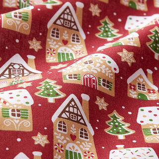 Tissu en coton Cretonne Maison en pain d’épices – carmin, 