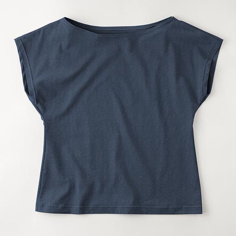 Jersey coton Medium uni – bleu nuit,  image number 8