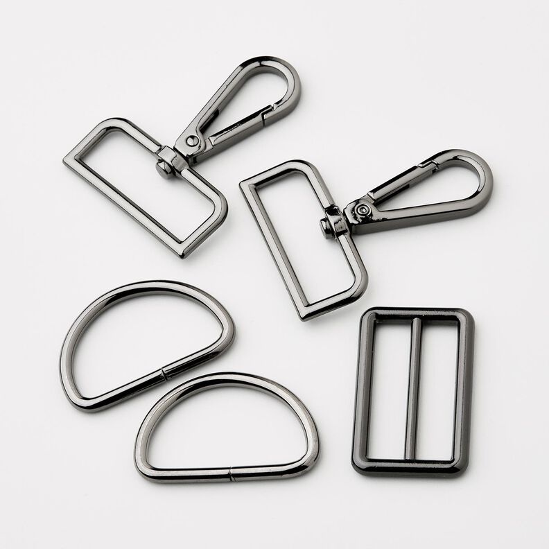 Accessoires pour sacs Set [ 5-pi&egrave;ces | 38 mm] &ndash; anthracite,  image number 1