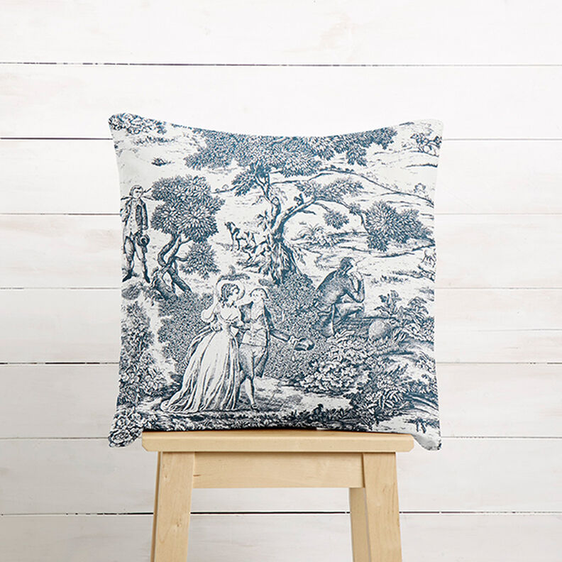 Tissu de décoration Semi-panama Toile de Jour – bleu marine/écru,  image number 8
