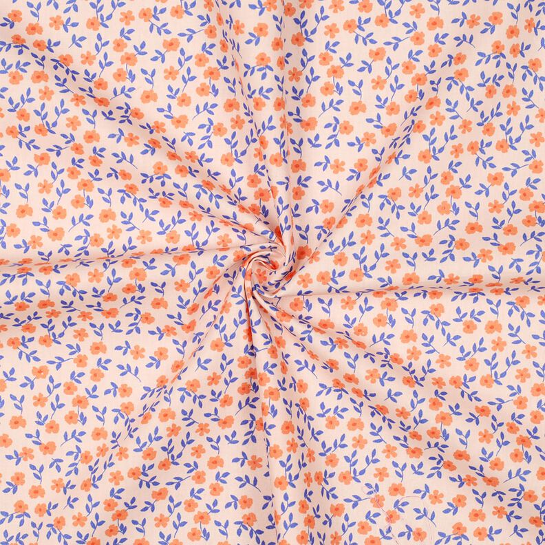 GOTS Popeline coton Streublümchen | Poppy Fabrics – nature/orange pêche, image number 4