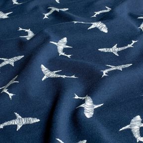 Jersey coton Silhouette de requin – bleu marine, 