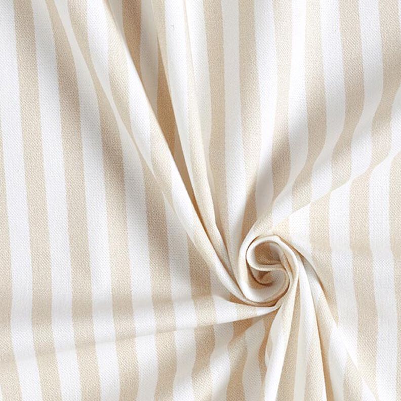 Tissu de décoration Semi-panama rayures verticales – beige clair/blanc,  image number 3