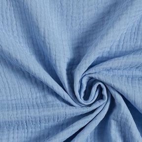 GOTS Tissu triple gaze de coton – bleu acier, 