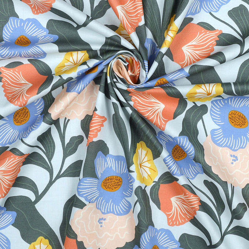 Voile de coton Fleurs luxuriantes | Nerida Hansen – bleu bébé,  image number 4