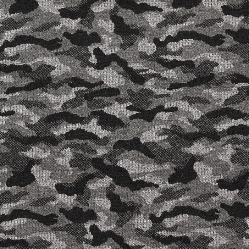 Maille jacquard Camouflage métallisé – noir/argent métallisé,  image number 1