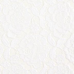 Dentelle élastique Fleurs et feuilles – écru, 