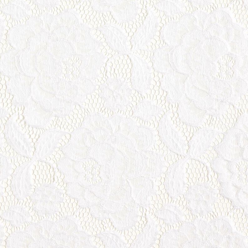 Dentelle élastique Fleurs et feuilles – écru,  image number 1