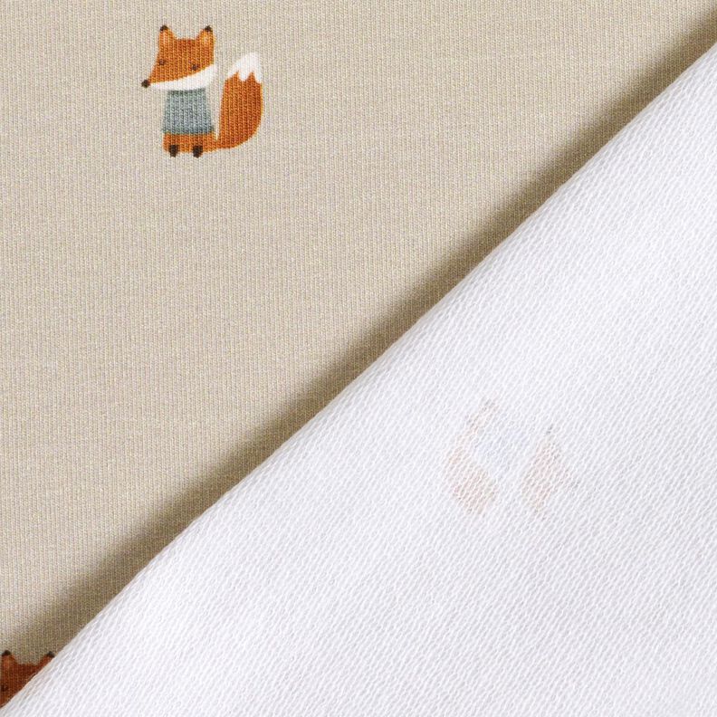 GOTS French Terry Sweat d’été Renard en pullover Impression numérique – amande, image number 4