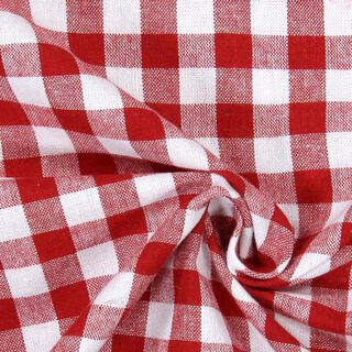 Tissu en coton Vichy - 1 cm – rouge vif, 