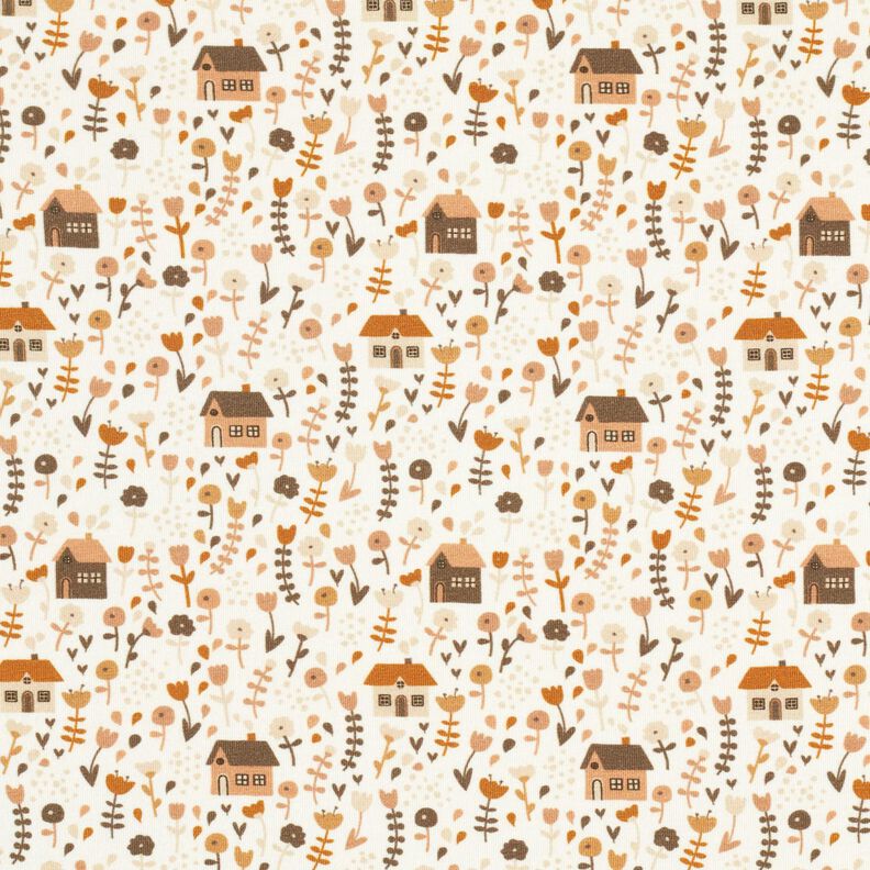 Jersey coton Petites maisons dans le prés – écru, image number 1