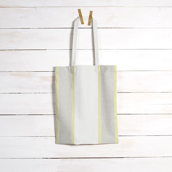 Tissu d’extérieur Canvas Rayures – gris/jaune, image number 10