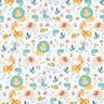 Satin de coton Animaux de safari – blanc/bleu clair,  thumbnail number 1