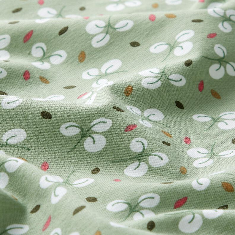 Jersey coton Branches et petits points – roseau, image number 2