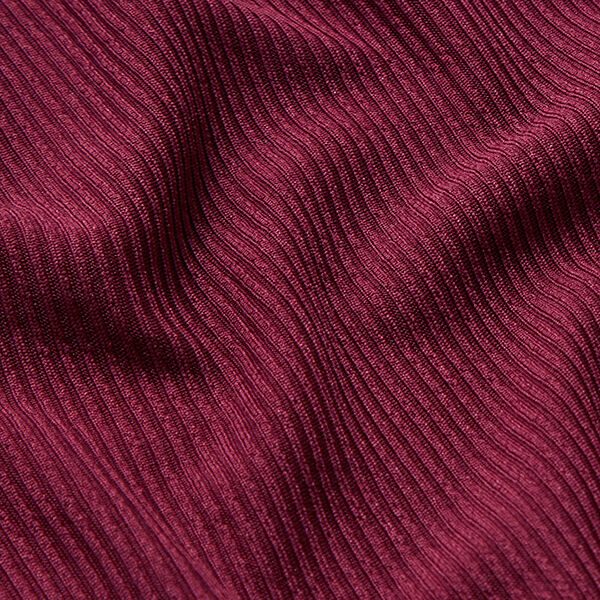Jersey côtelé uni – rouge bordeaux,  image number 2