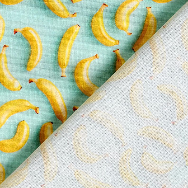 Tissu en coton Popeline bananes – eucalyptus/jaune soleil, image number 4