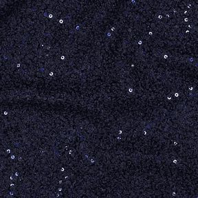 Tricot Bouclé Paillettes Uni | Poppy Fabrics – bleu nuit, 