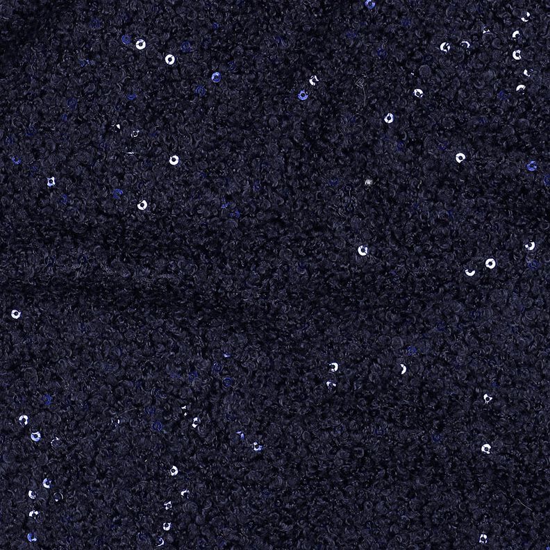 Tricot Bouclé Paillettes Uni | Poppy Fabrics – bleu nuit, image number 3