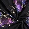 Jersey coton Coeurs en origami avec paillettes dorées | Glitzerpüppi – noir/lilas,  thumbnail number 3