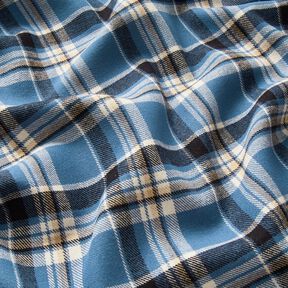 Flanelle coton Carreaux – bleu jean/noir, 