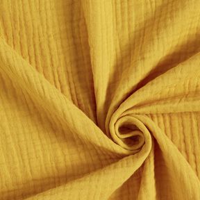 Tissu triple gaze de coton Uni – moutarde, 