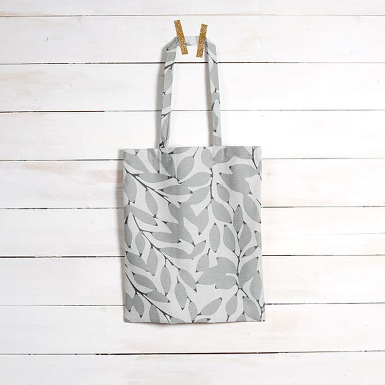 Tissu décoratif Toile Feuilles floues – gris brume/gris,  image number 6