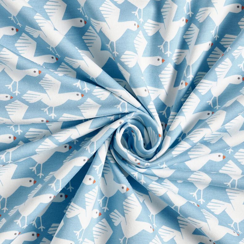 Sweatshirt gratté jolies mouettes – bleu clair/blanc,  image number 3