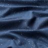 Tissu en coton Popeline Imprimé feuille Taches argentées – bleu nuit/argent métallisé,  thumbnail number 2