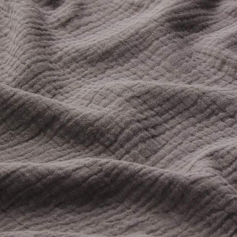 GOTS Tissu double gaze de coton | Tula – gris foncé,  image number 3