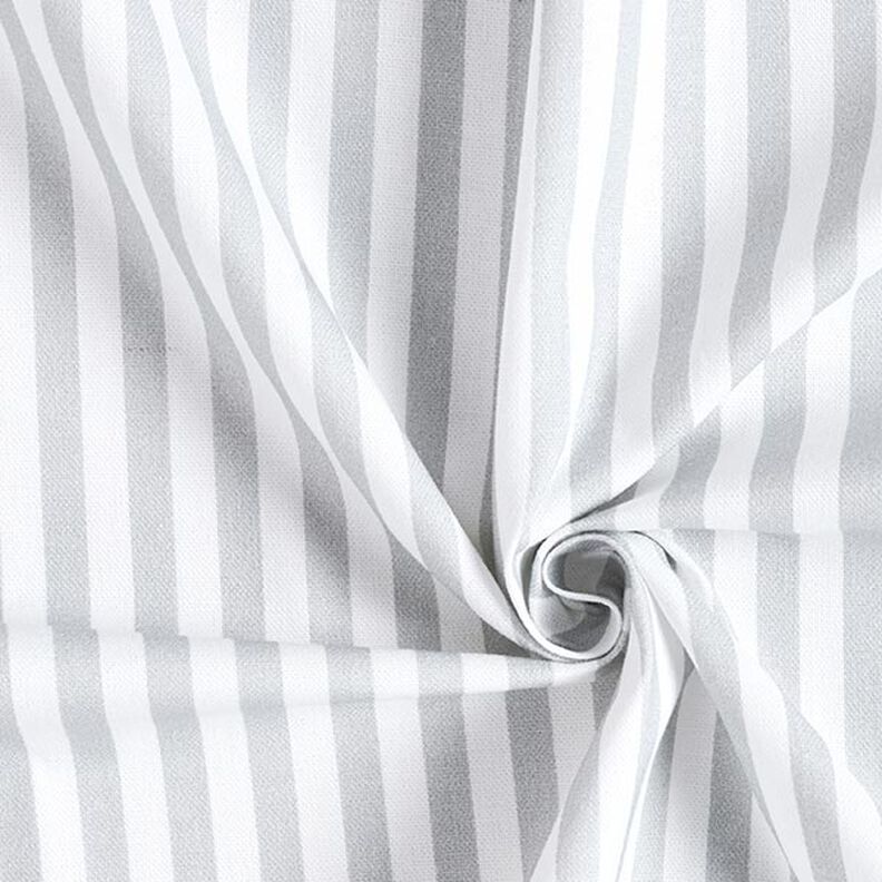 Tissu de décoration Semi-panama rayures verticales – gris clair/blanc,  image number 3