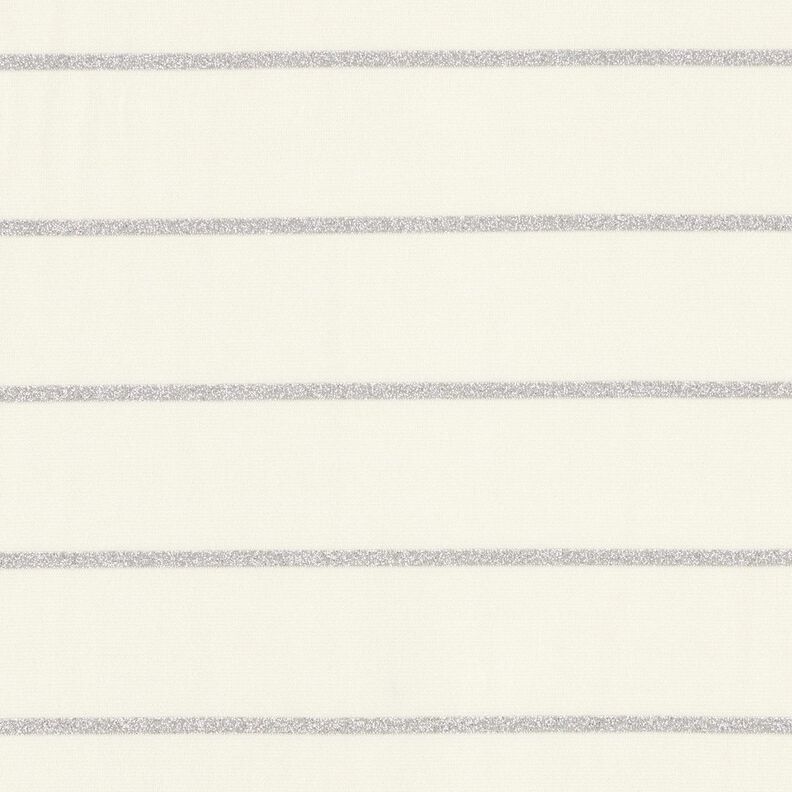 Jersey à rayures pailletées larges – blanc/argent métallisé,  image number 1