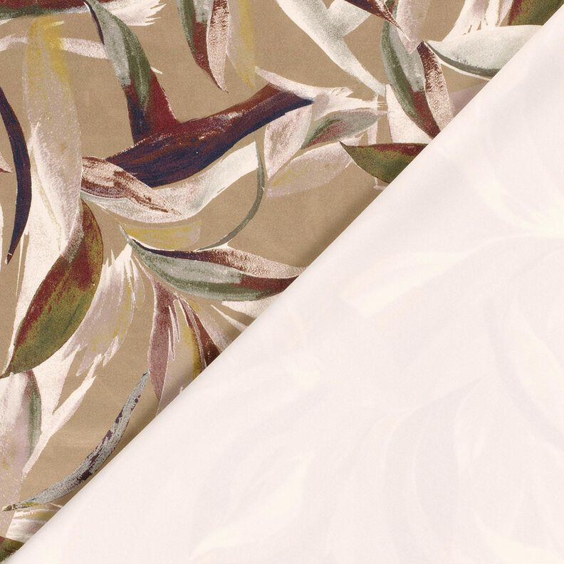 Velours extensible avec tissage de feuilles – mocca/rouge bordeaux, image number 4