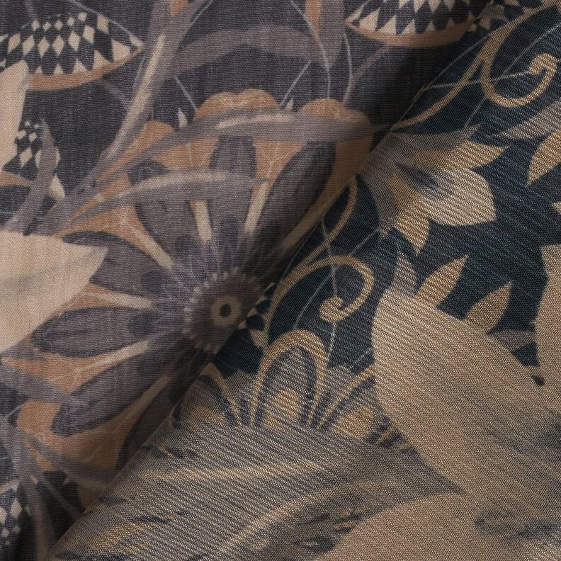 Chiffon fleurs stylisées – noir,  image number 4