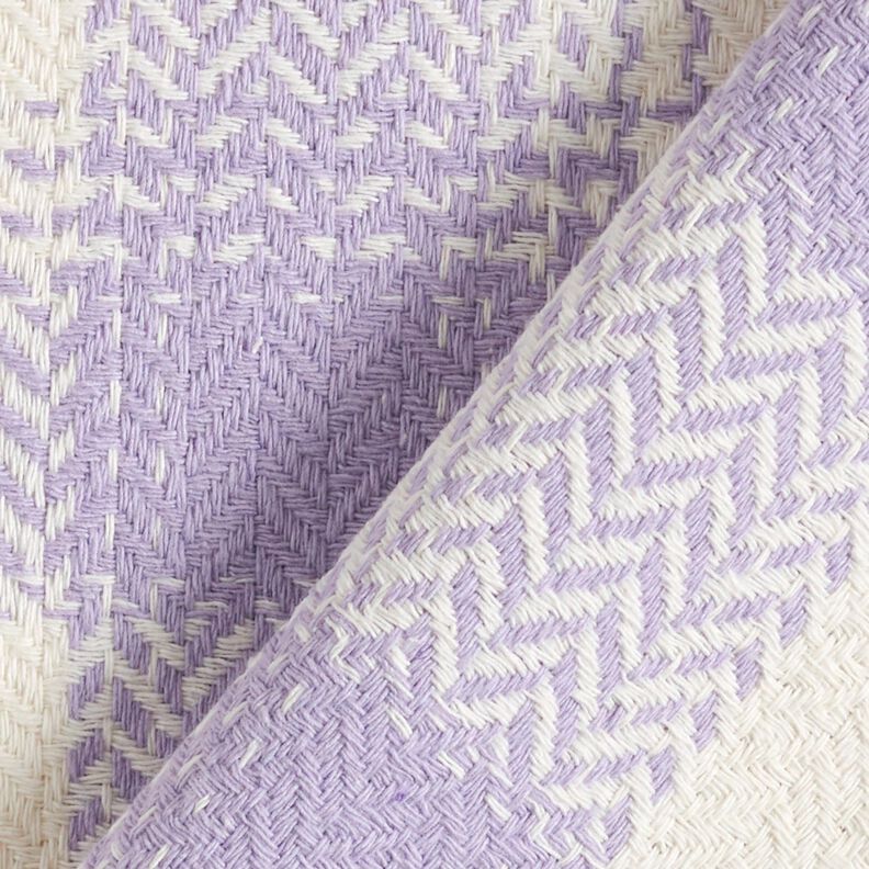 Tissu pour manteau Coton mélangé à carreaux – mauve/ivoire, image number 4