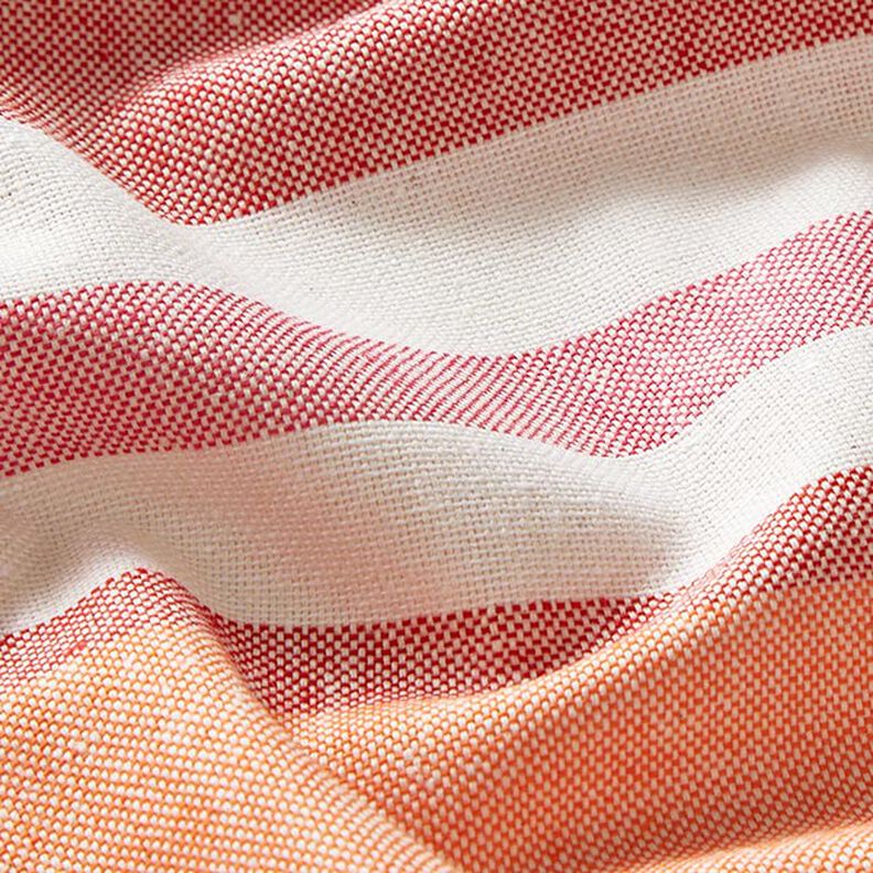 Tissu de décoration Semi-panama Mélange de rayures multicolores recyclé – rouge,  image number 2