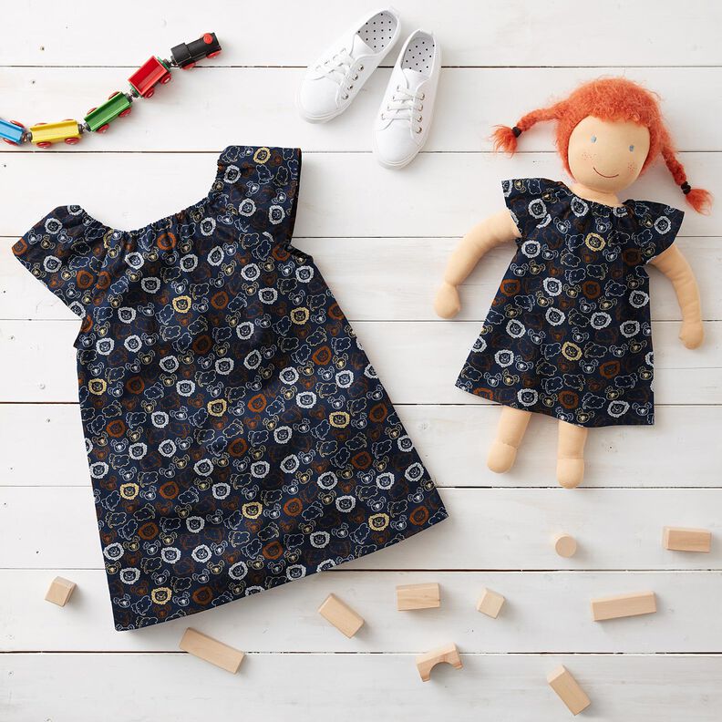 Popeline coton Visages d'animaux | Poppy Fabrics – gris bleu,  image number 6