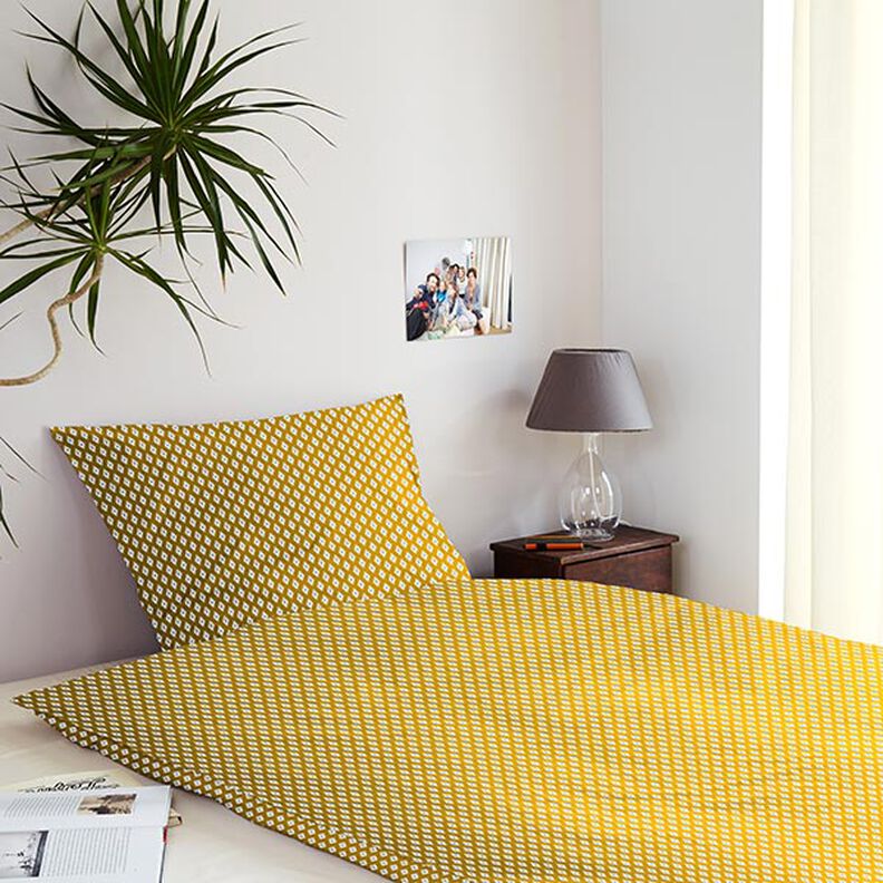 Tissu en coton Cretonne Losanges abstraits – moutarde,  image number 8