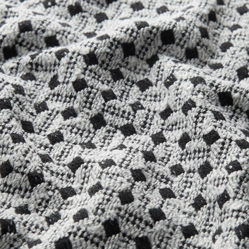 Tissu pour manteau petits carreaux – blanc/noir, image number 2