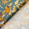 Tissu viscose mer de fleurs abstraite – sapin bleu/jaune curry,  thumbnail number 4