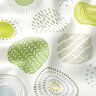 Tissu de décoration Semi-panama cercles peints – vert pomme/blanc,  thumbnail number 2