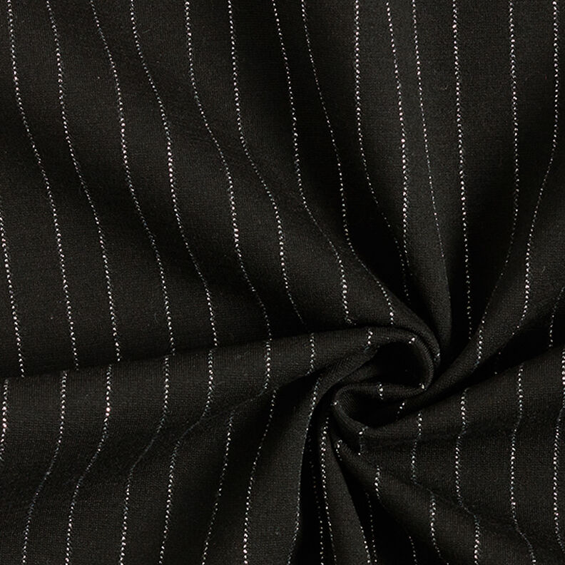 Jersey romanite Fines rayures en lurex – noir,  image number 3
