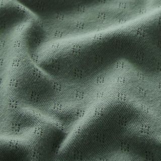 Jersey finement tricoté à motif ajouré – vert foncé, 