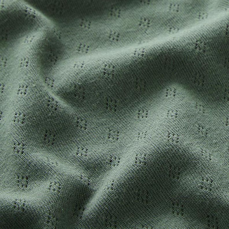 Jersey finement tricoté à motif ajouré – vert foncé,  image number 2