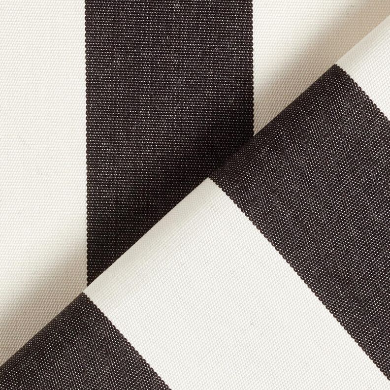 Tissu d’extérieur Canvas Blockstreifen – noir/ivoire,  image number 4