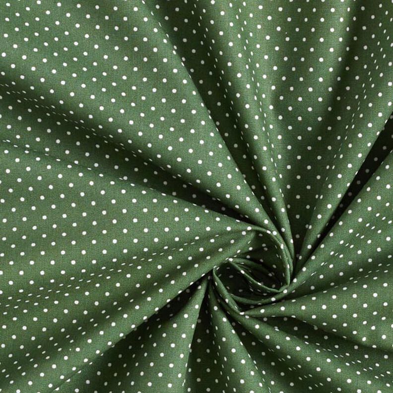 Popeline coton Petits pois – vert foncé/blanc,  image number 5