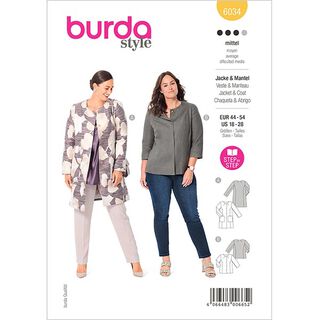 Manteau Grande taille / Veste | Burda 6034 | 44-54, 