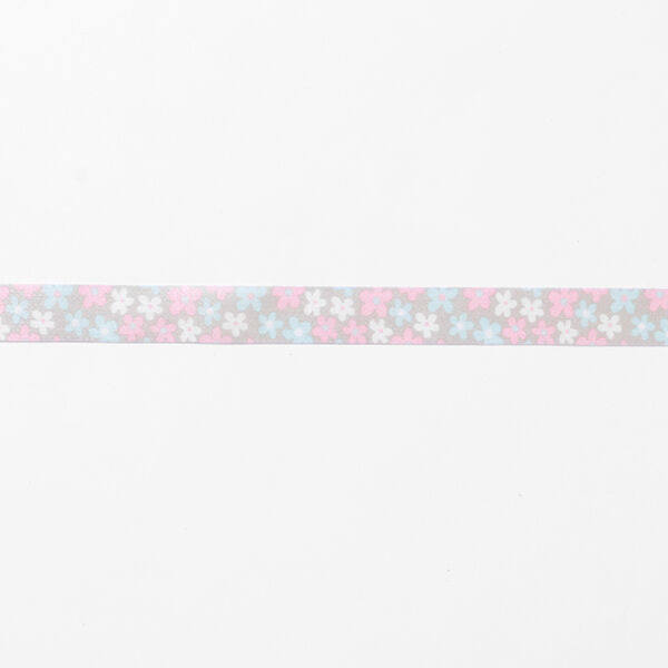 Bande de satin Fleurs – gris/rose, image number 2